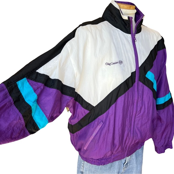 VTG OLEG CASSINI Colorblock Windbreaker Jacket, Designer jacket - Picture 2 of 10